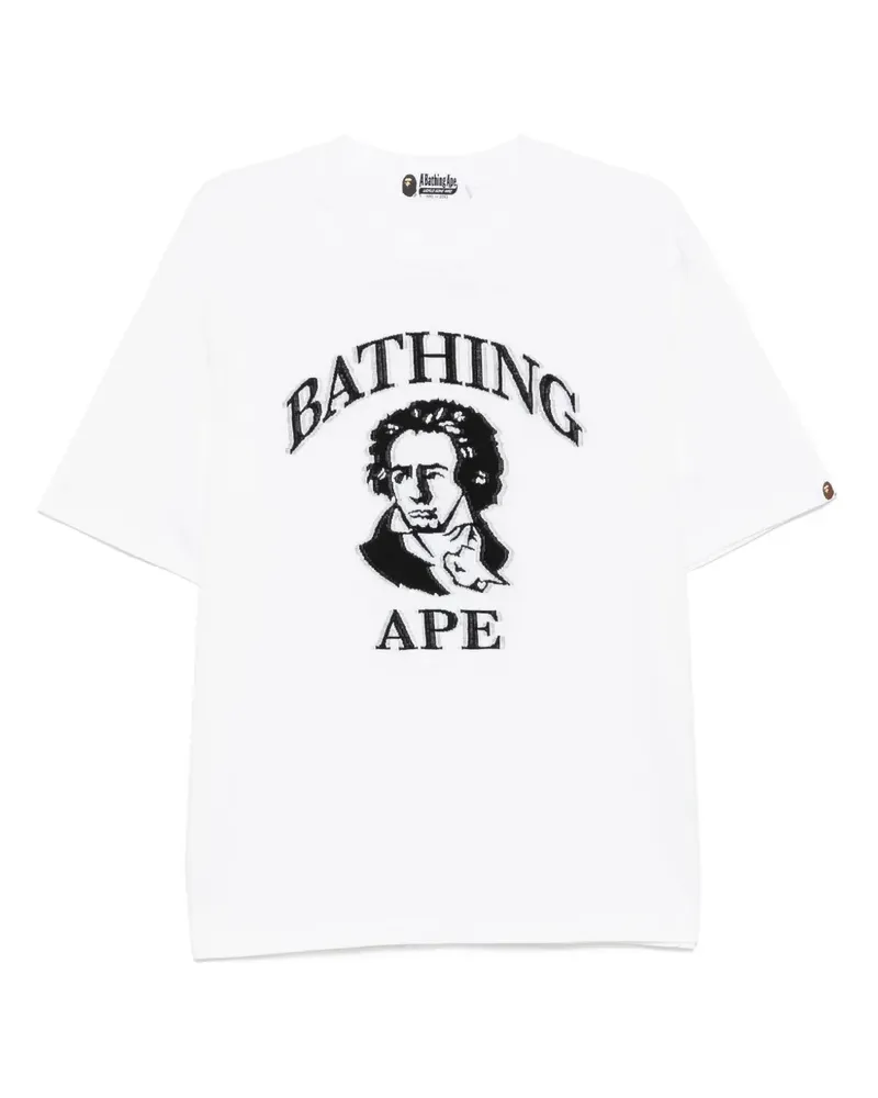 BAPE T-Shirt mit Logo-Stickerei - Weiß Weiß