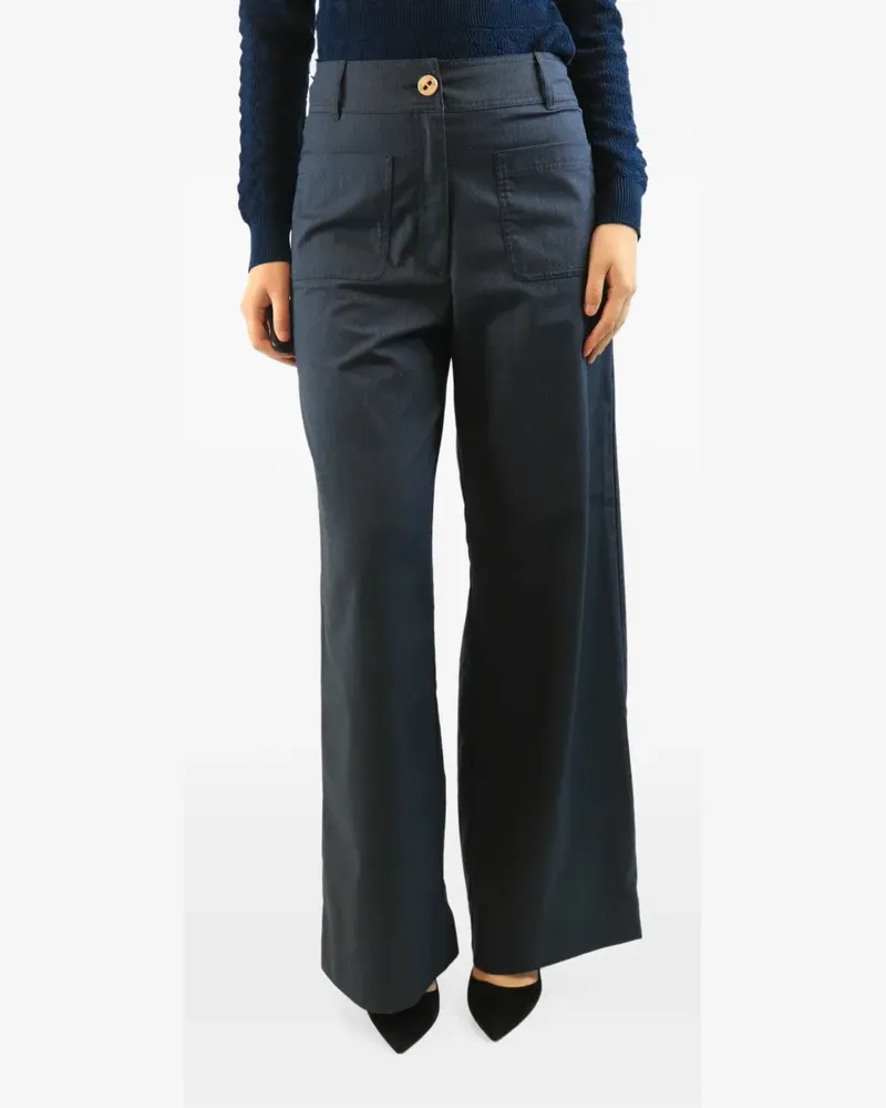 Sessùn pinstripe wide-leg trousers - Blau Blau