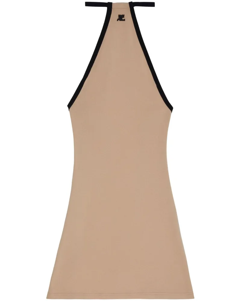 Courrèges Mini Dry Minikleid mit Logo-Stickerei - Nude Nude