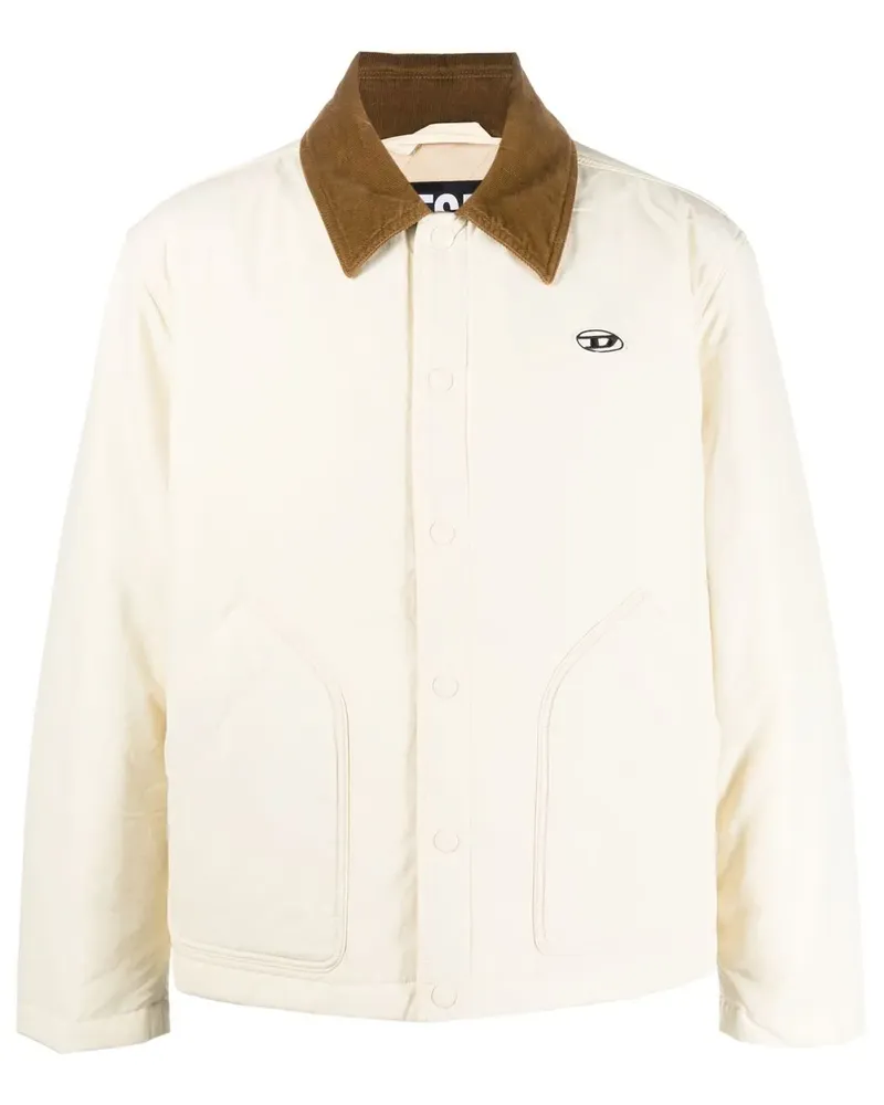 Diesel Gesteppte Jacke mit Logo-Stickerei - Nude Nude