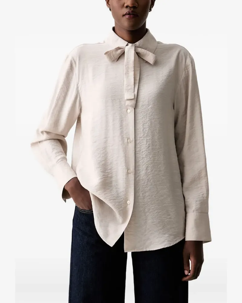 Marc O'Polo bow-detail long-sleeve shirt - Nude Nude