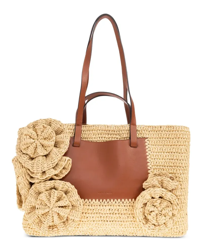 Ulla Johnson Tote Bag mit Rosendetail - Nude Nude