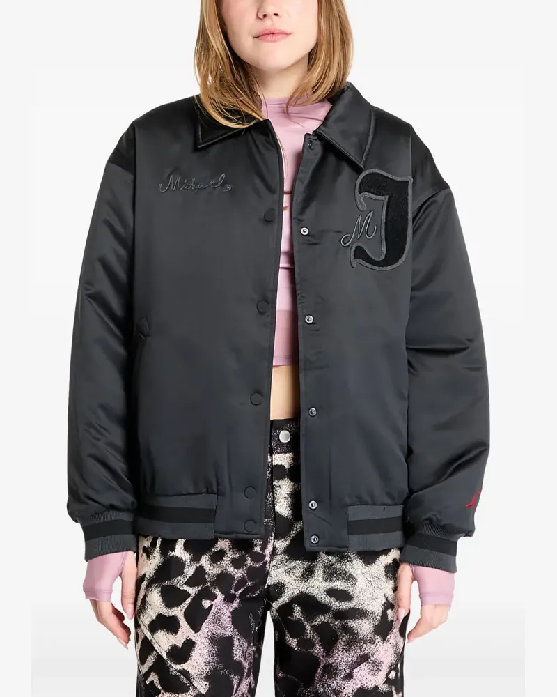 Jordan Bomberjacke im College-Look - Schwarz Schwarz