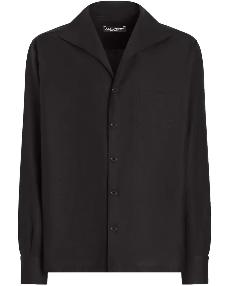 Dolce & Gabbana Hemd mit Schalkragen - Schwarz Schwarz