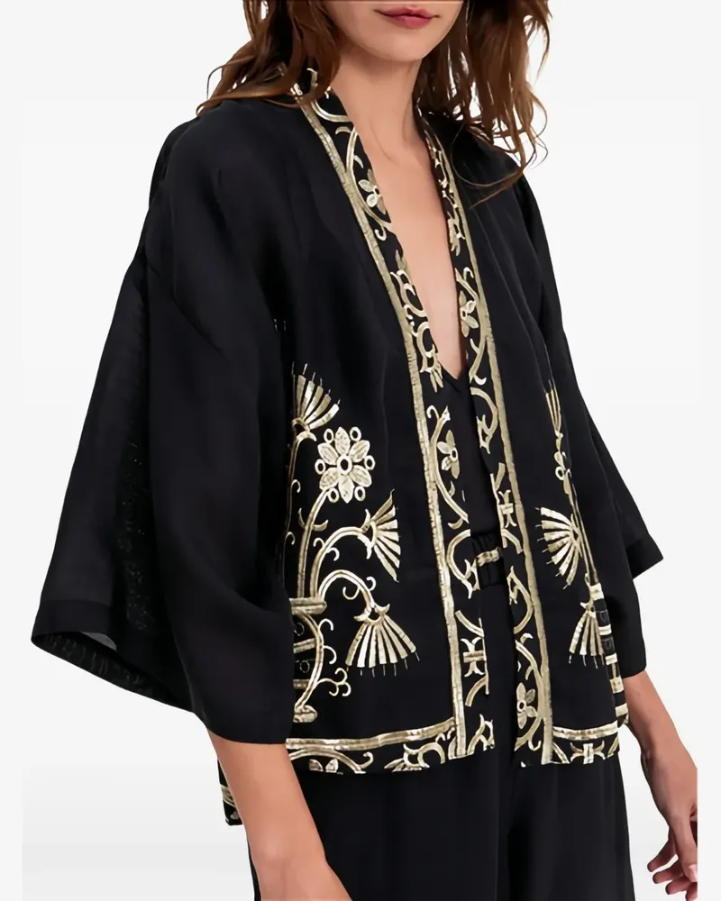 Greek Archaic Kori Phoenix Kleid mit Print - Schwarz Schwarz