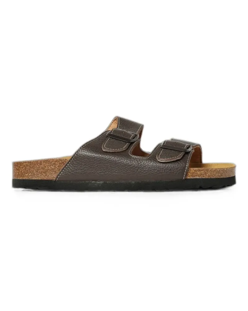 Woolrich grained-leather buckled sandals - Braun Braun