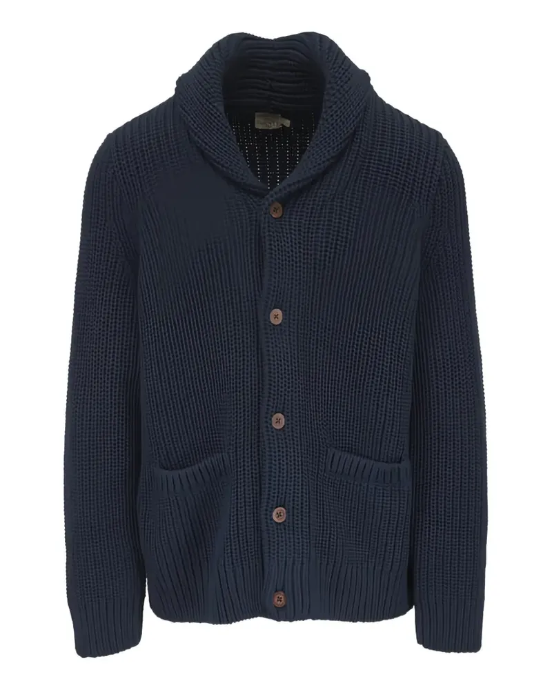 Faherty chunky-knit shawl-collar cardigan - Blau Blau