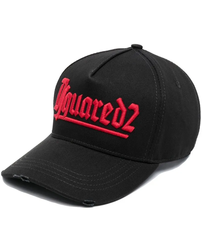 Dsquared2 Baseballkappe mit Logo-Stickerei - Schwarz Schwarz