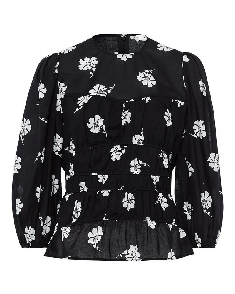 IVY & OAK Bluse mit Blumen-Print - Schwarz Schwarz