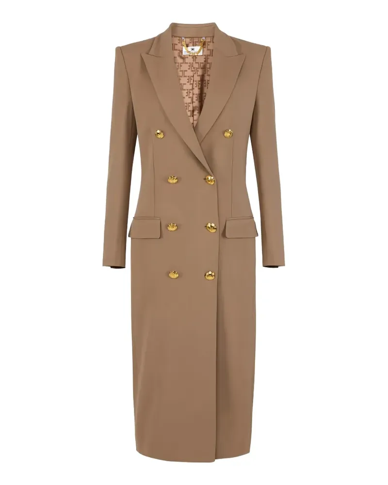 Elisabetta Franchi Doppelreihiger Mantel - Braun Braun