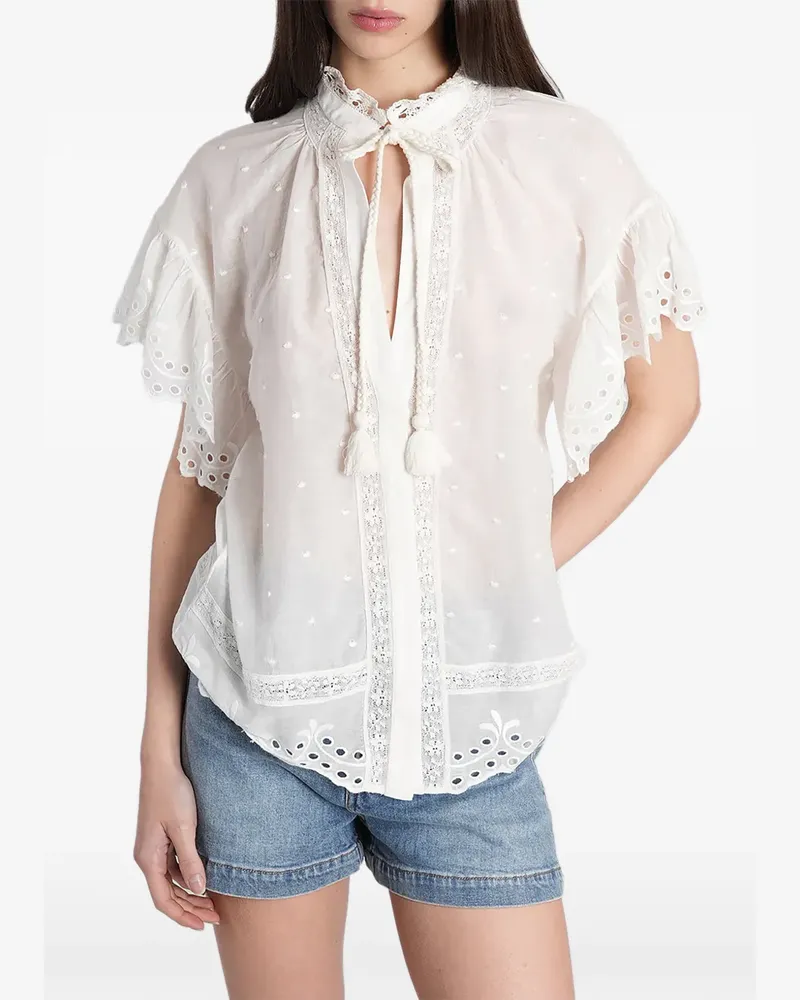 Alice + Olivia JULIUS broderie-anglaise ruffled blouse - Weiß Weiß