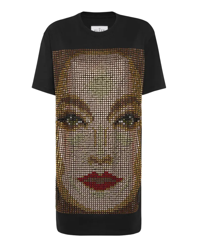Philipp Plein Kleid mit Strass - Schwarz Schwarz