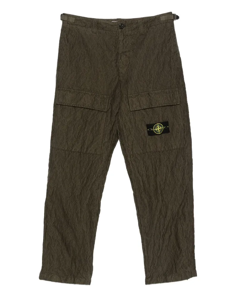 Stone Island Gerade Cordhose mit Knitteroptik - Grün Grün
