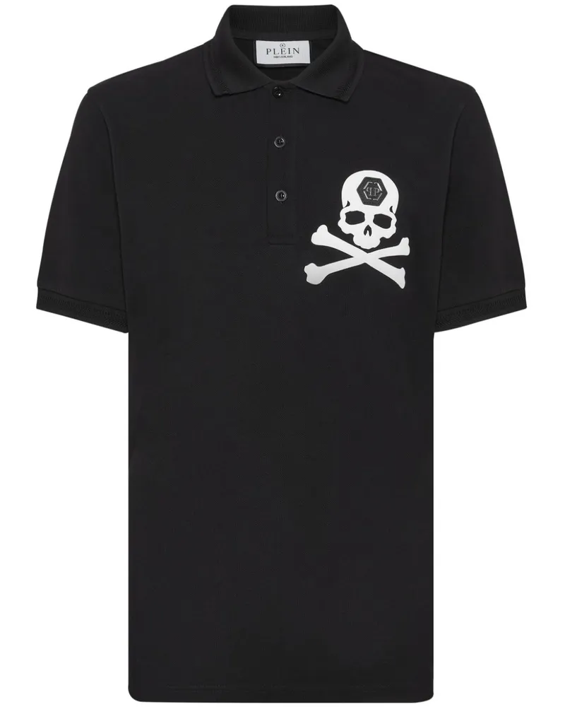 Philipp Plein Poloshirt mit Logo-Print - Schwarz Schwarz