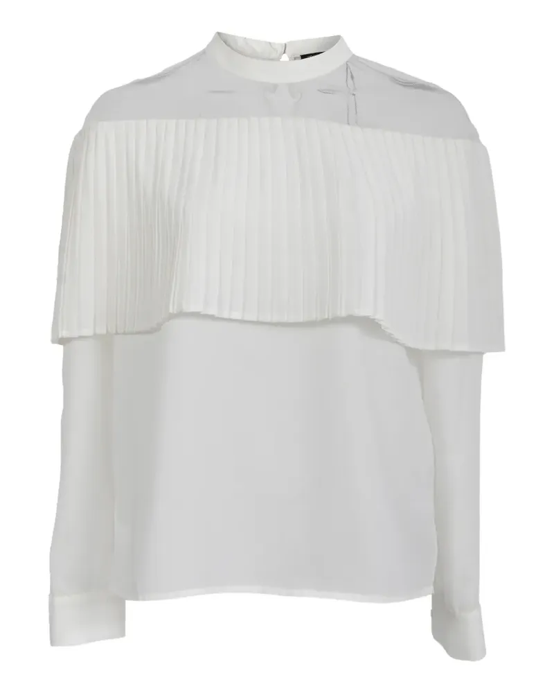 Maje Mesh-Bluse mit Falten - Weiß Weiß