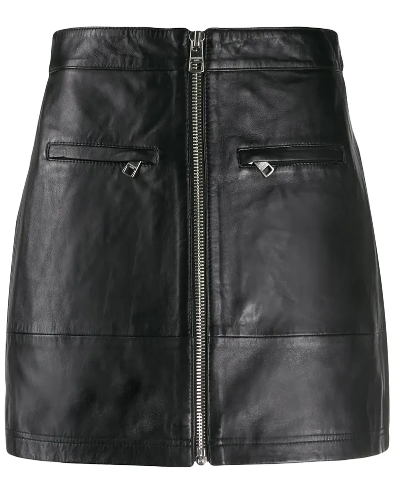 Calvin Klein Gerader Rock mit Reißverschlüssen - Schwarz Schwarz