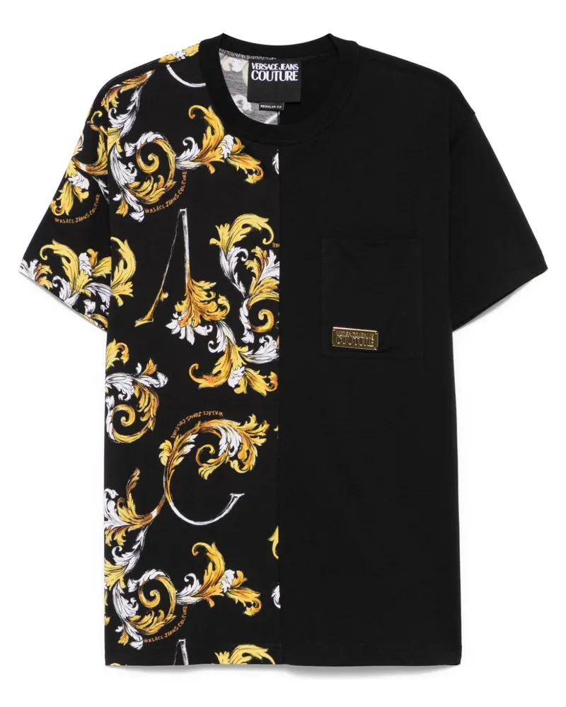 Versace Jeans T-Shirt mit Barocco-Print - Schwarz Schwarz