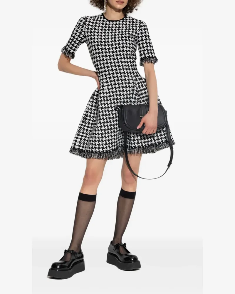 Alexander McQueen Kleid mit Hahnentrittmuster - Schwarz Schwarz