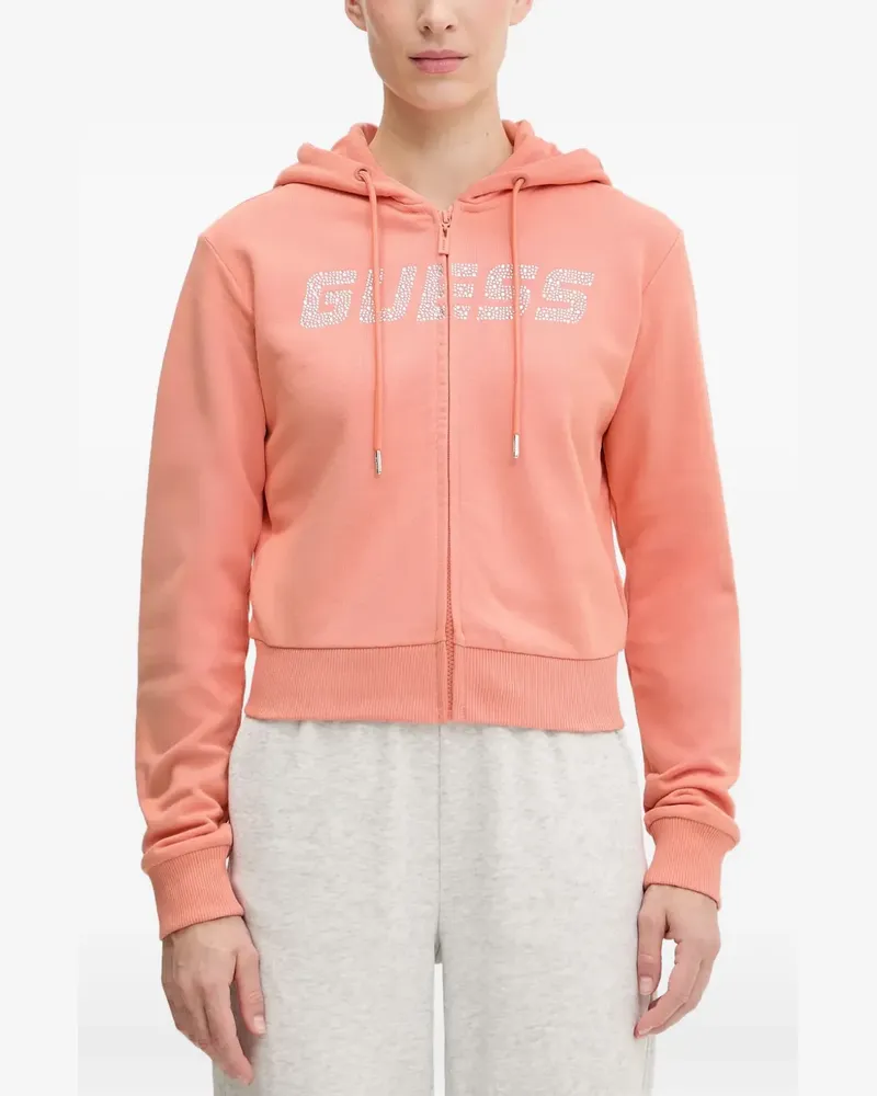 Guess logo-embellished hoodie - Orange Orange