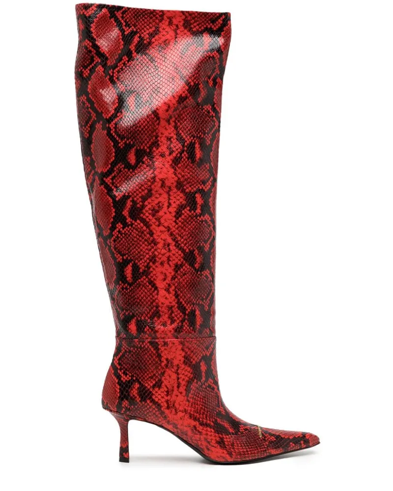 Alexander Wang Stiefel mit Schlangen-Optik Rot