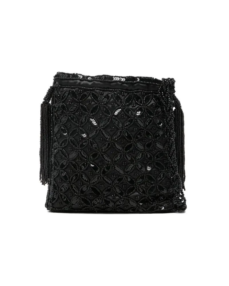 P.A.R.O.S.H. Perlen-Mini-Tasche mit Quastendetail - Schwarz Schwarz