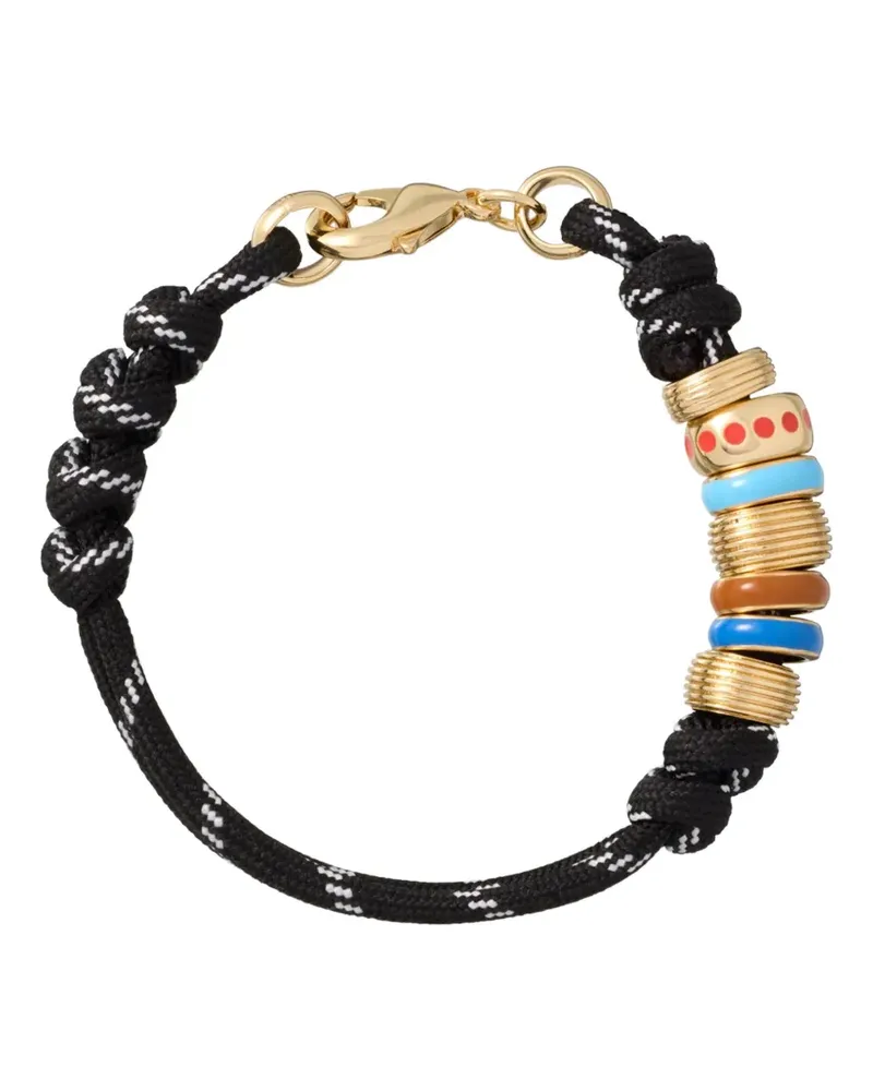 Roxanne Assoulin Geknotetes Kordelarmband mit Perlen - Schwarz Schwarz