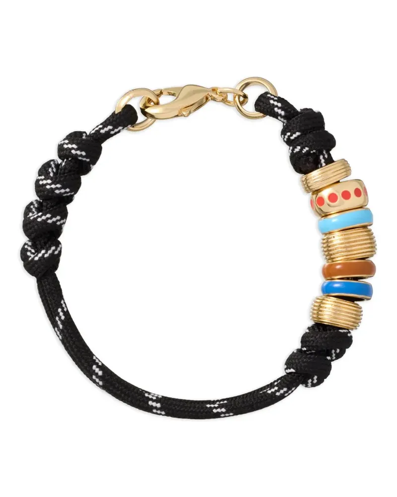 Roxanne Assoulin Geknotetes Kordelarmband mit Perlen - Schwarz Schwarz