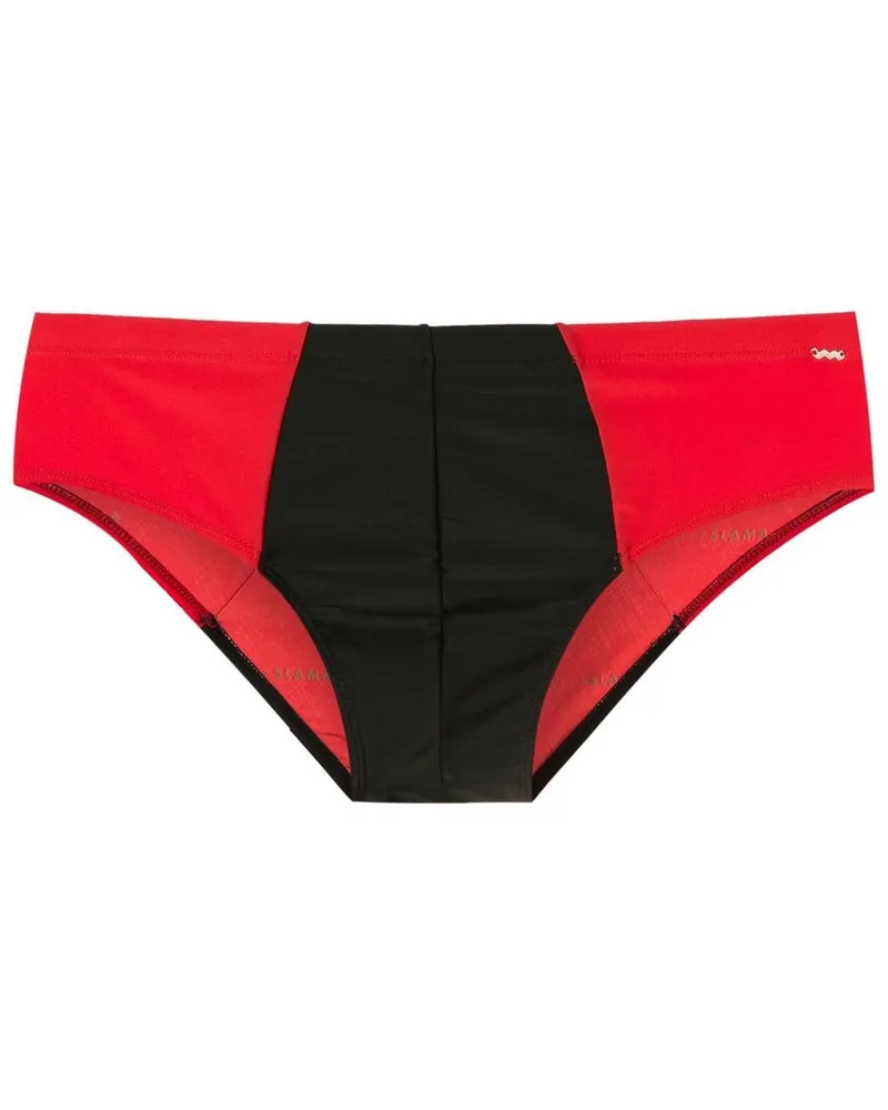 Amir Slama Badehose in Colour-Block-Optik - Rot Rot