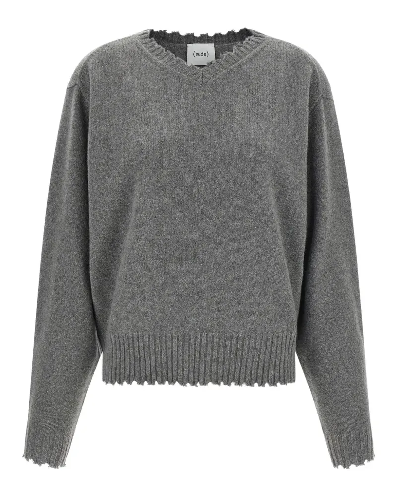 NUDE Ausgefranster Pullover - Grau Grau