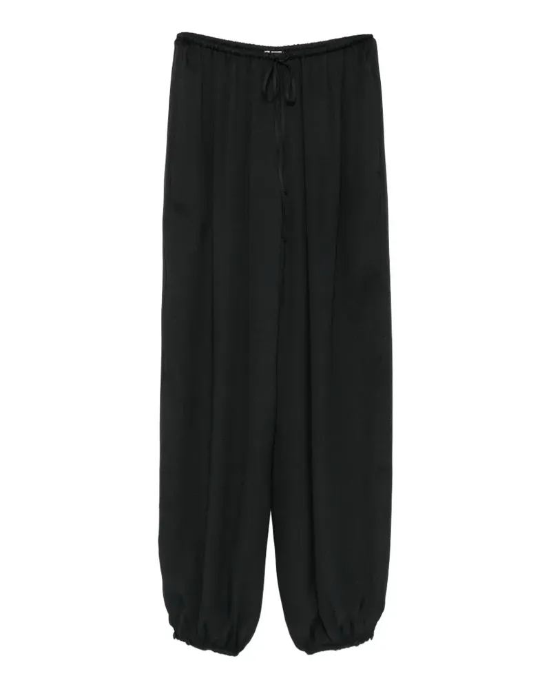 forte_forte Kordelzug-Hose mit elastischen Bündchen - Schwarz Schwarz