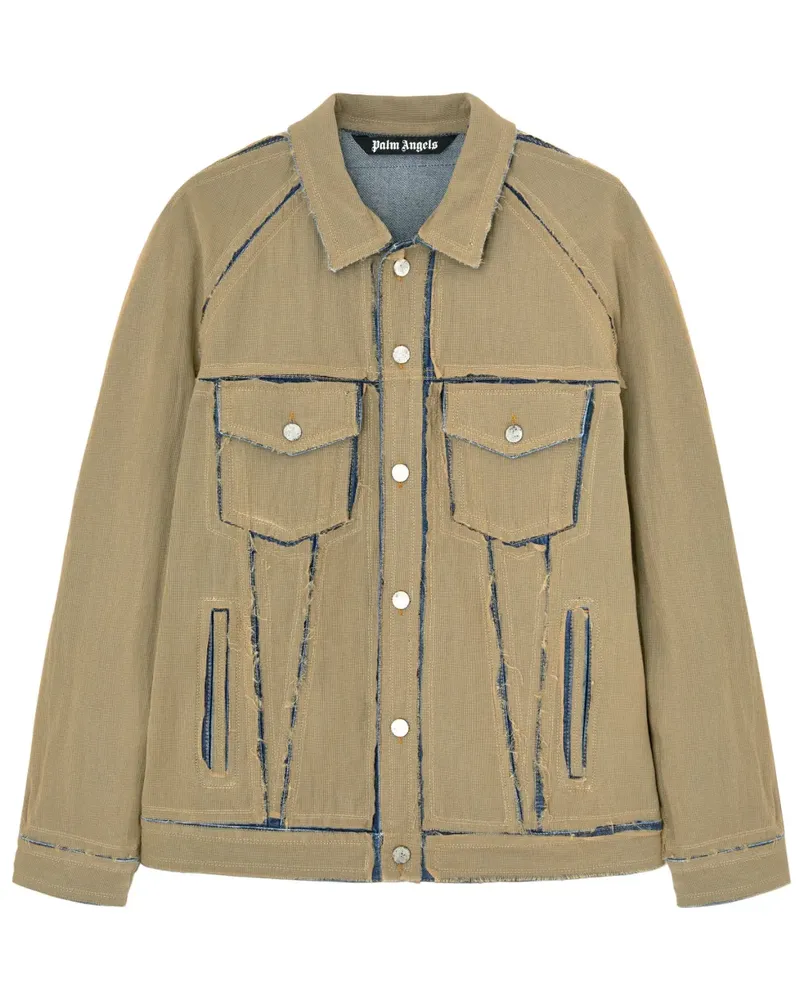 Palm Angels Jeansjacke mit Ripstop-Besatz - Braun Braun