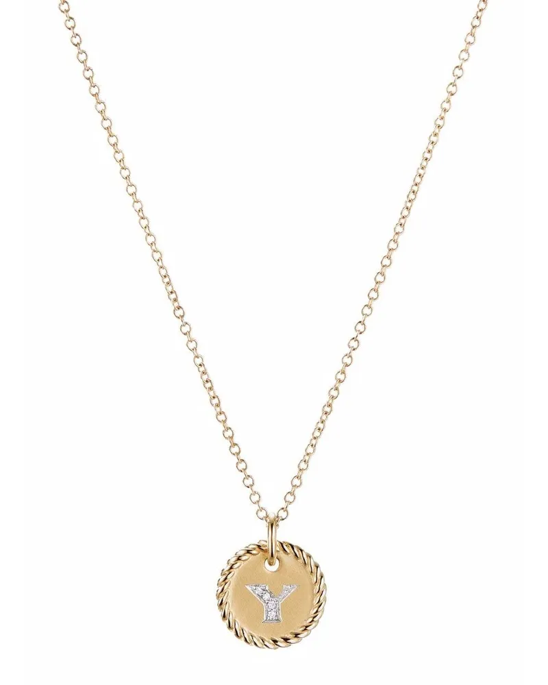 David Yurman 18kt Gelbgoldhalskette mit Diamanten Gold