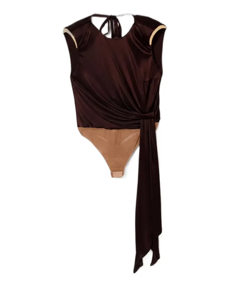 Elisabetta Franchi draped knot-detail top - Braun Braun