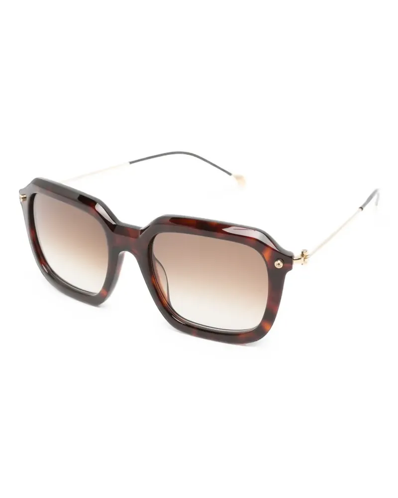 Yohji Yamamoto tortoiseshell-effect sunglasses - Braun Braun