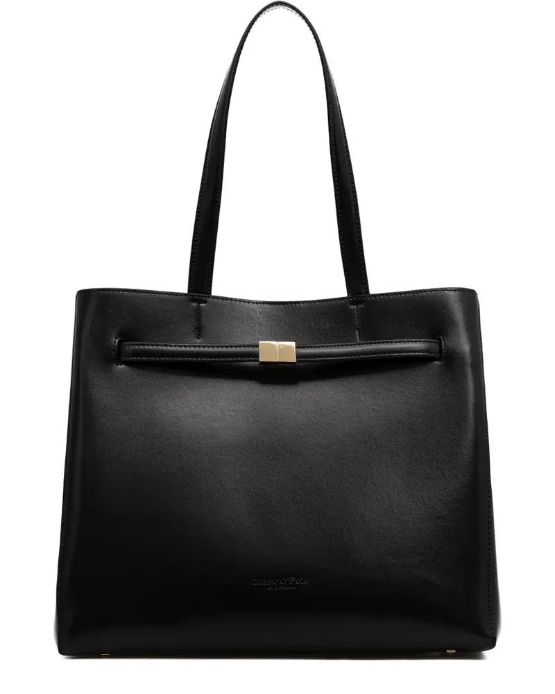 Marc O'Polo debosses-logo shoulder bag - Schwarz Schwarz