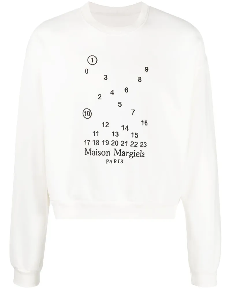 Maison Margiela Sweatshirt mit Logo-Print - Weiß Weiß