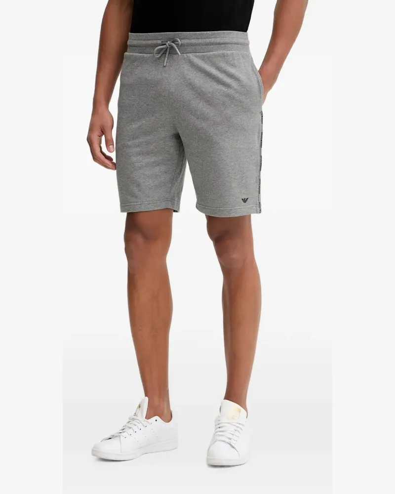 Emporio Armani logo-tape drawstring shorts - Grau Grau