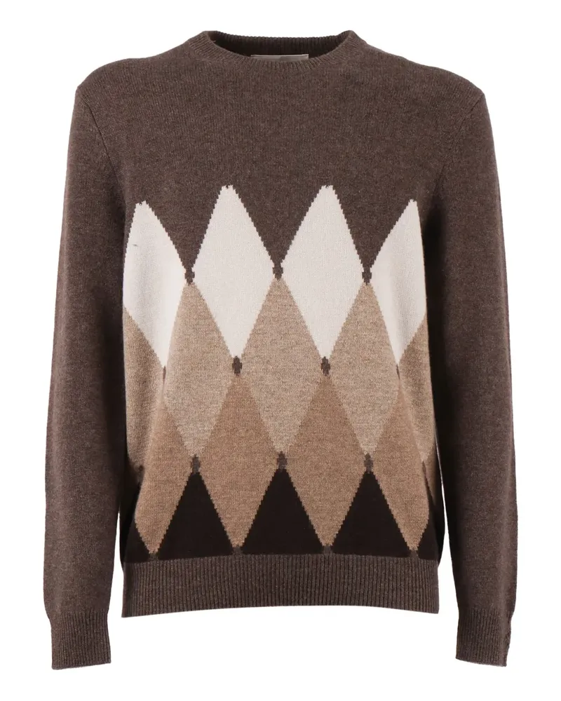 Ballantyne Rundhals-Pullover mit Rautenmuster - Braun Braun