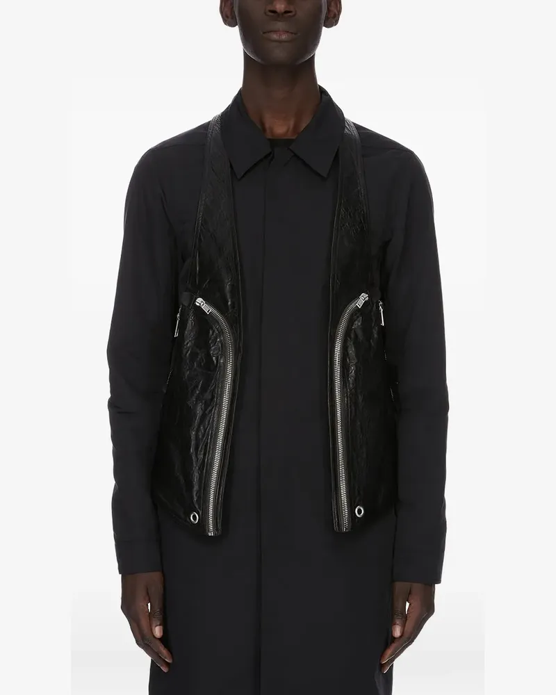 Rick Owens Lederweste mit Reißverschluss - Schwarz Schwarz