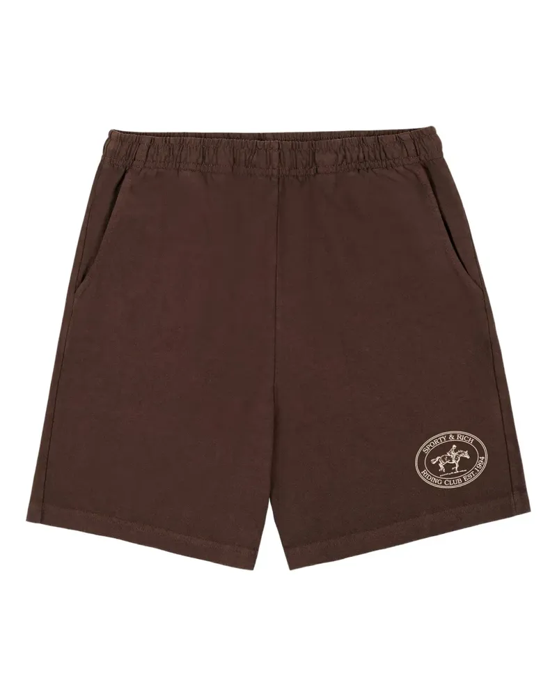 SPORTY & RICH Riding Club Shorts - Braun Braun