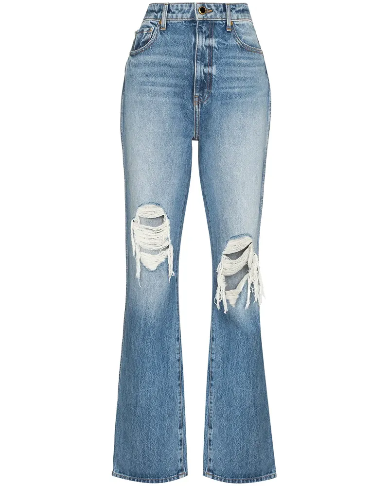KHAITE Danielle Distressed-Jeans - Blau Blau