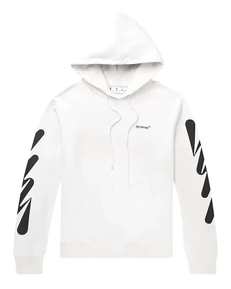 OFF-WHITE Hoodie mit diagonalen Wellen - Weiß Weiß
