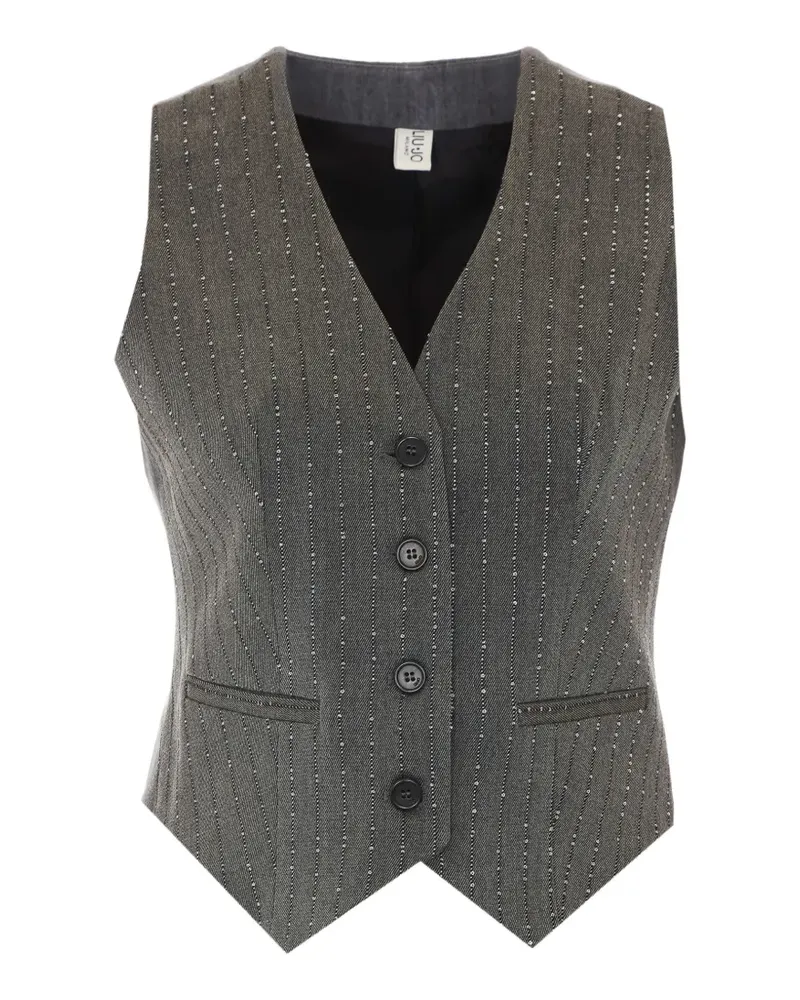 Liu Jo strass-embellished pinstripe vest - Grau Grau