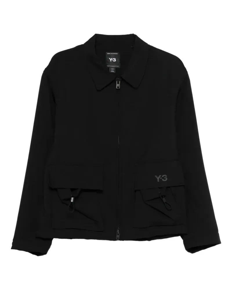 Y-3 logo-print bomber jacket - Schwarz Schwarz