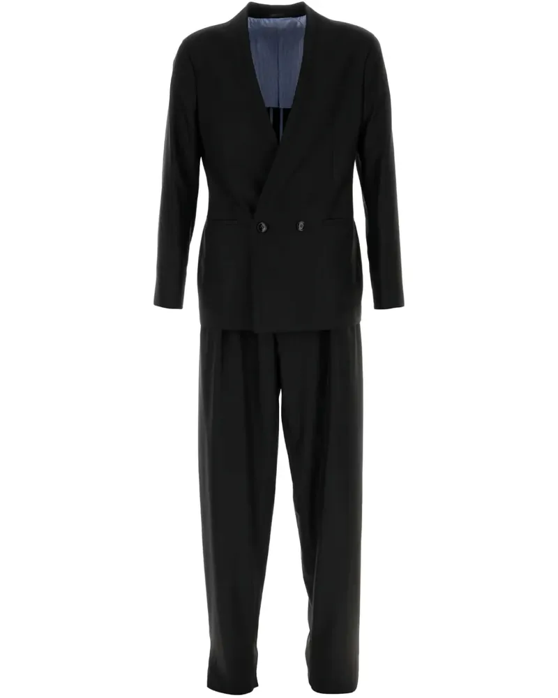 Giorgio Armani Doppelreihiger Anzug - Schwarz Schwarz