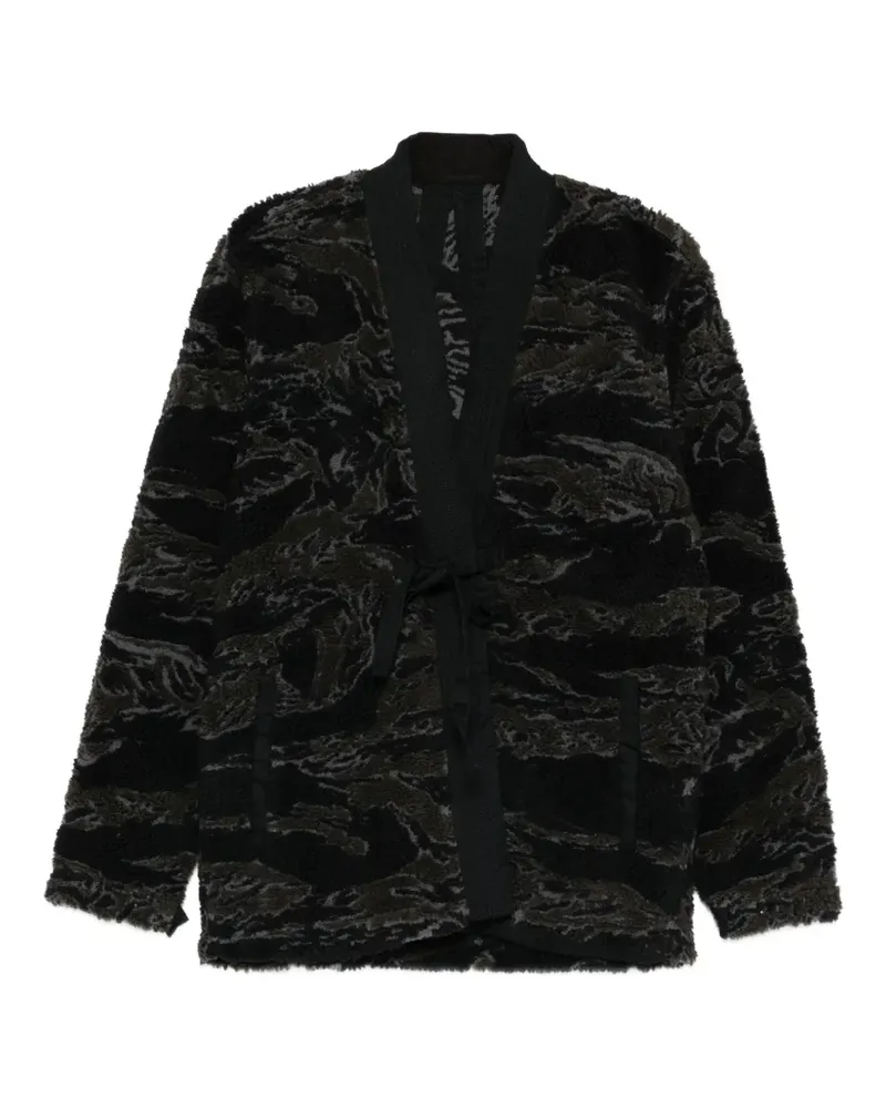 maharishi camo tie-waist jacket - Schwarz Schwarz