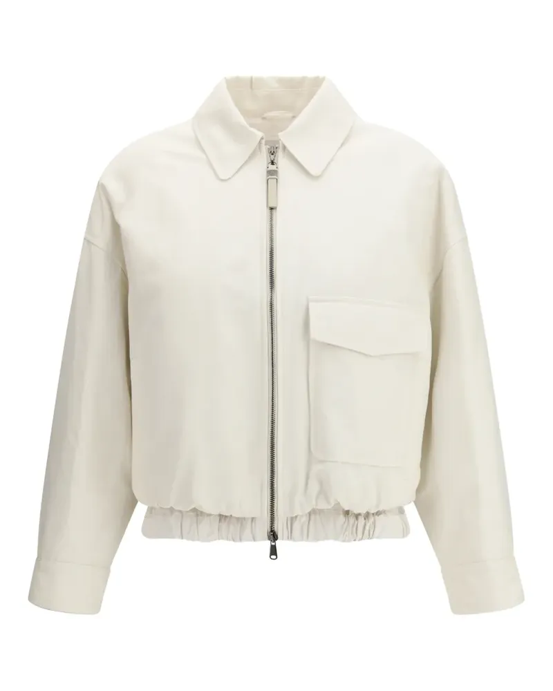 Brunello Cucinelli zipped cotton jacket - Nude Nude