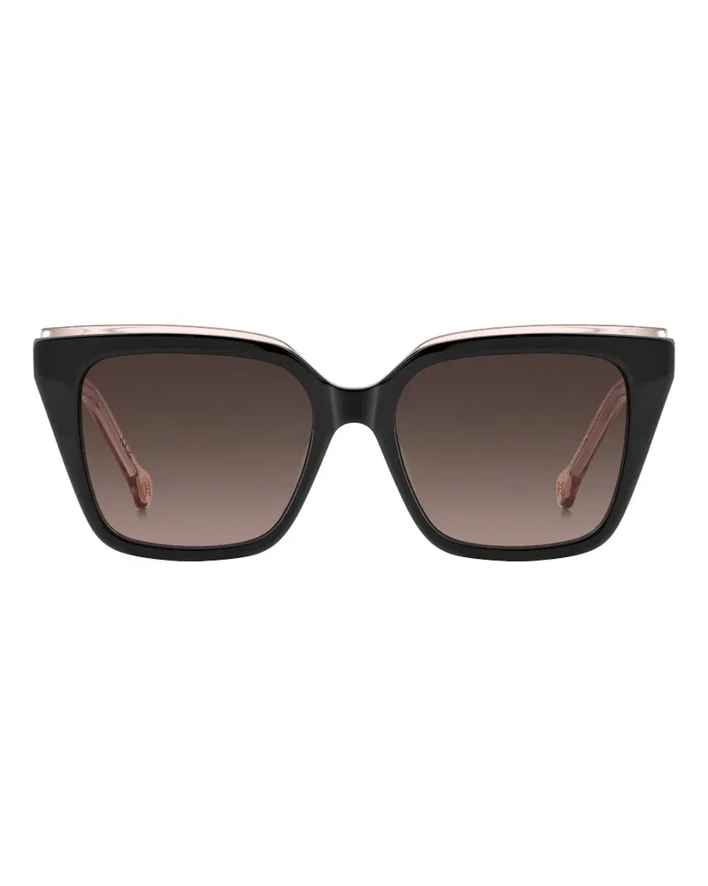 Carolina Herrera New York Sonnenbrille mit geometrischem Gestell - Schwarz Schwarz