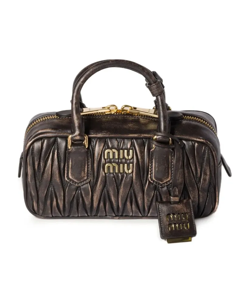 Miu Miu Arcadie Schultertasche aus Matelasse-Leder - Braun Braun