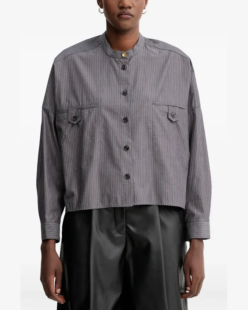 Sessùn Gestreiftes Hemd - Grau Grau